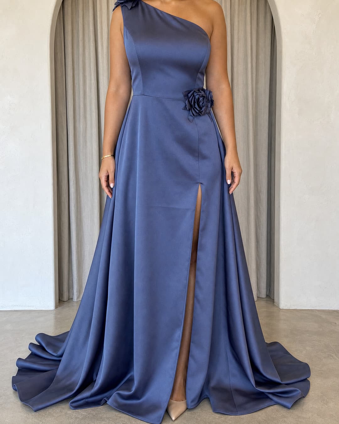 The Aida Dress, Blauwgrijs galajurk