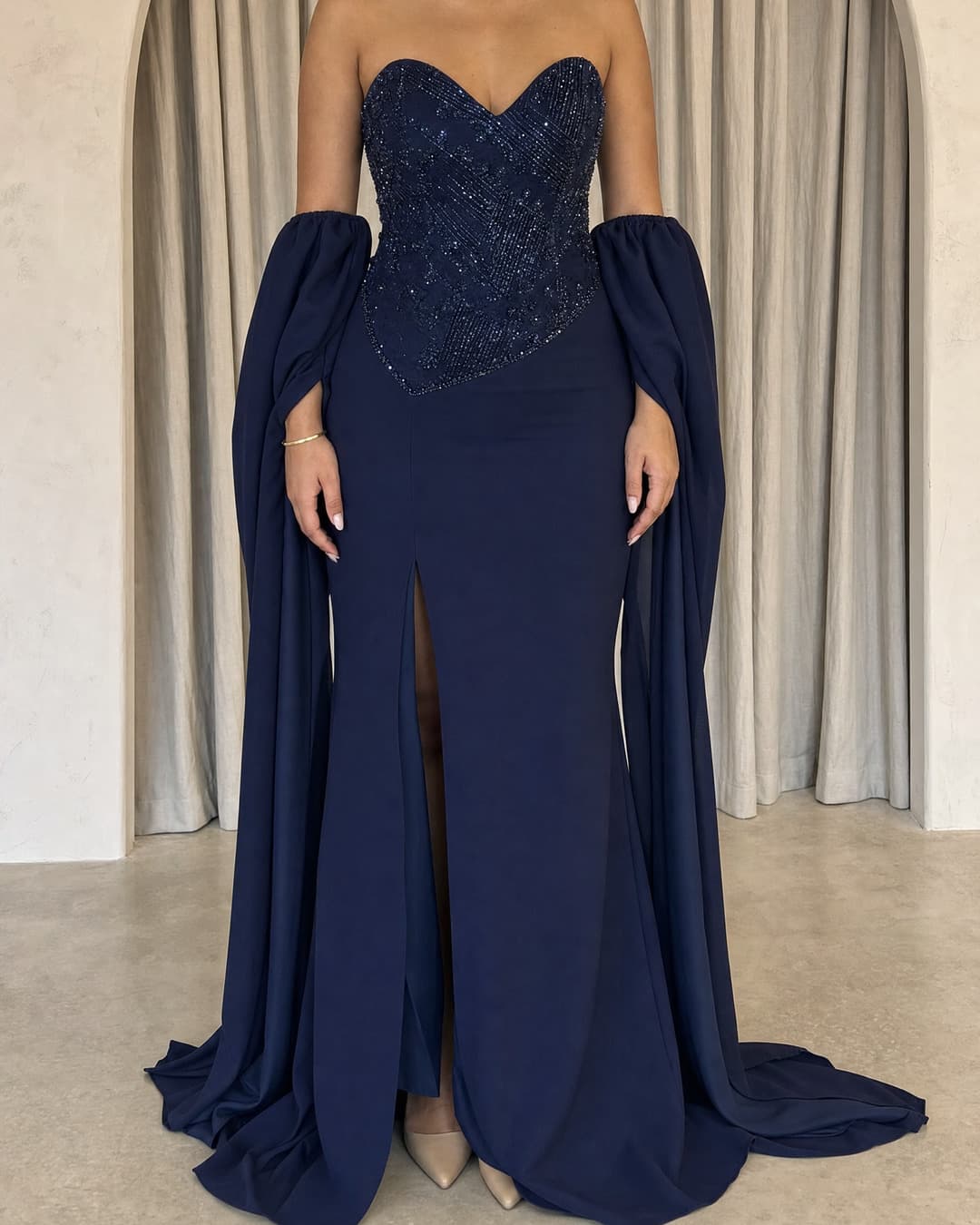The Luna Dress, Marineblauw galajurk