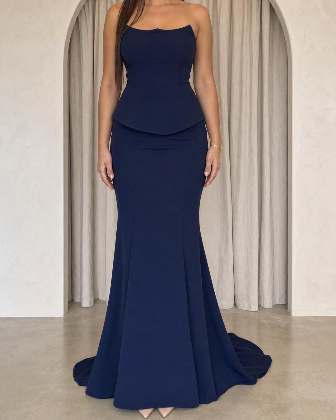 The Ela Dress, Marineblauw galajurk