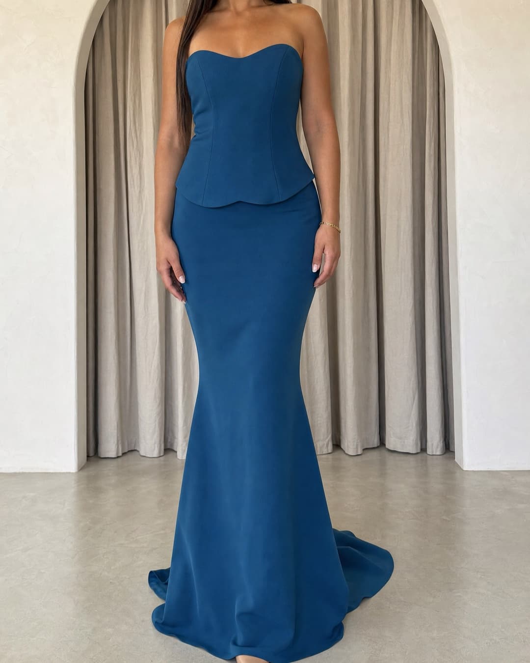 The Ela Dress, Petrolblauw galajurk