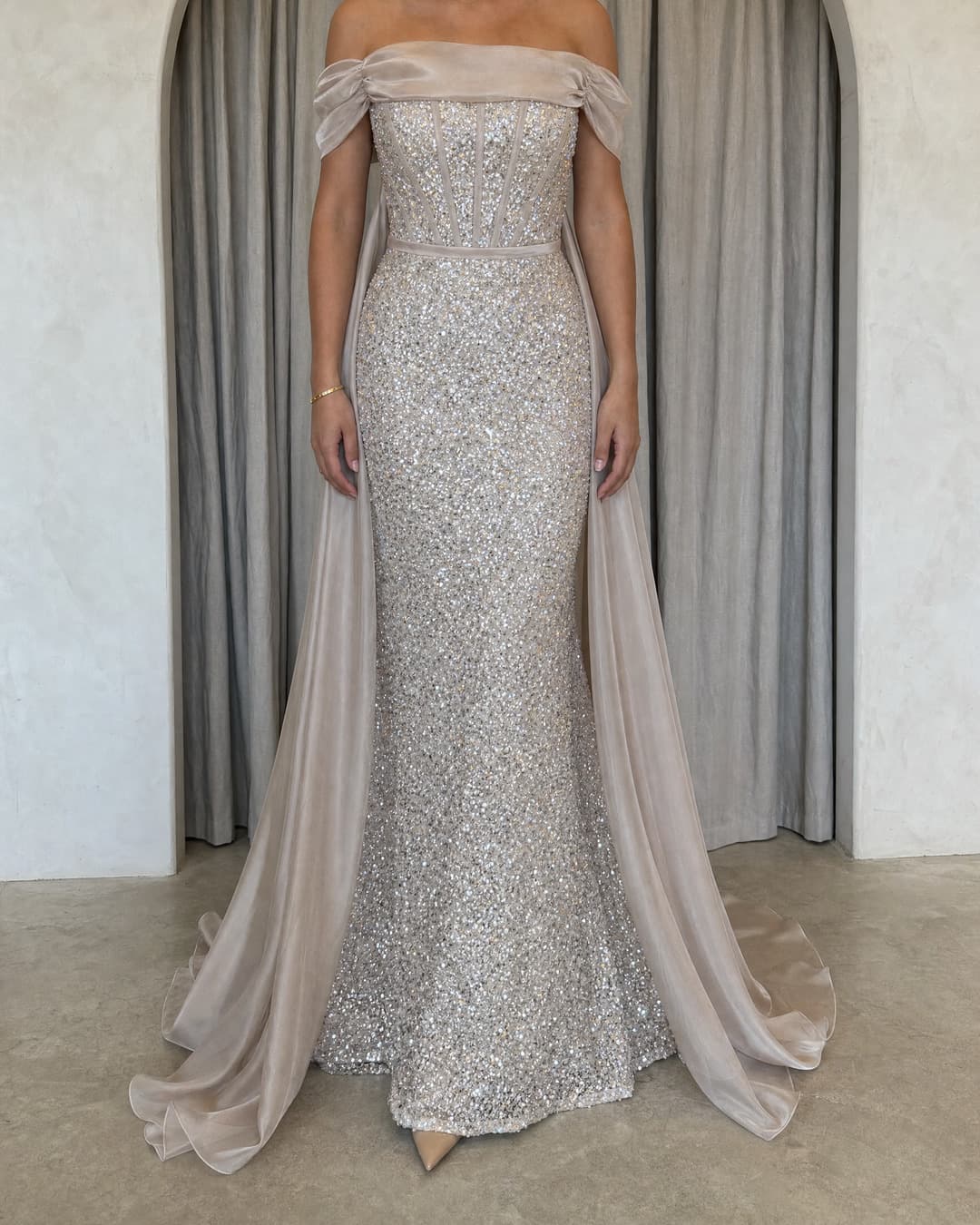 The Elise Dress, Zilver galajurk