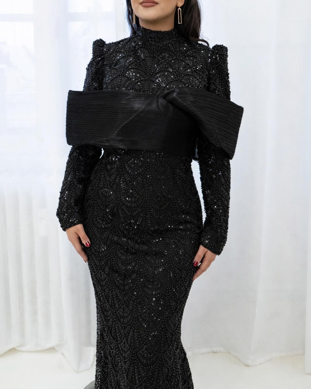 The Zaida Dress, Zwart galajurk